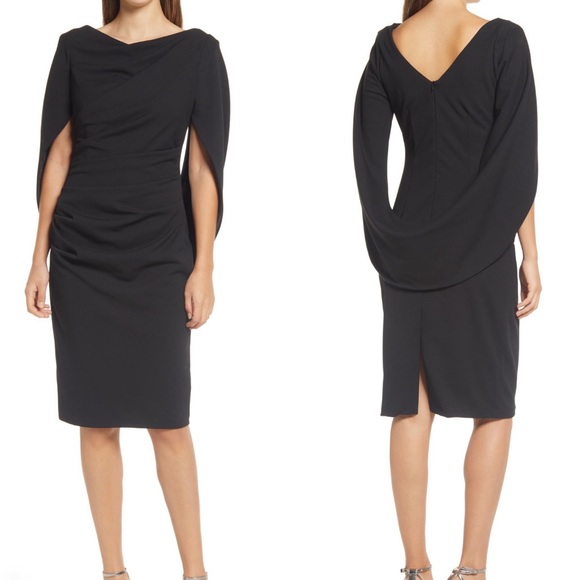 Betsy & Adam Dresses Betsy Adam Drape Back Scuba Crepe Cocktail